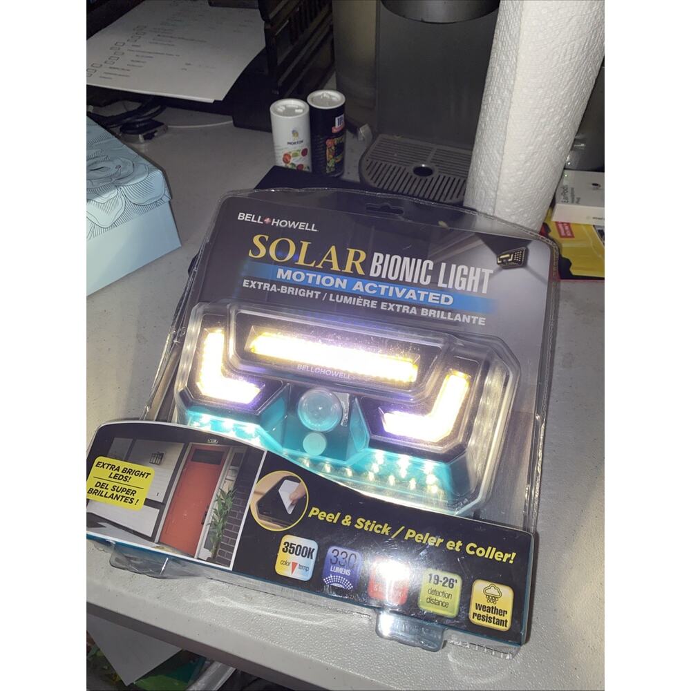 Motion Light Solar Outdoor Bell+Howell Black Solar Sensor Outdoor Wall